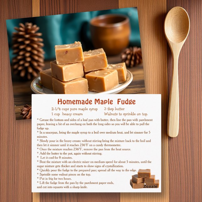 Carte Postale Recette de Fudge au Sirop d'Érable (Créateur téléchargé)