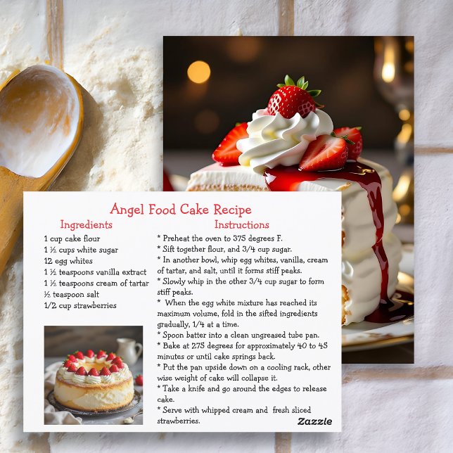 Carte Postale Recette de gâteau Angel Food (Créateur téléchargé)