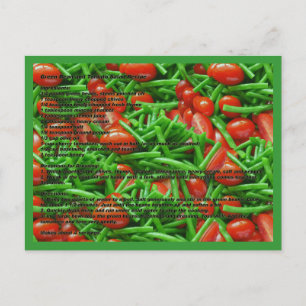 Carte postale Recette de haricots verts et tomates