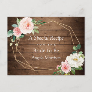 Carte Postale Recette de la nuptiale florale en bois rustique