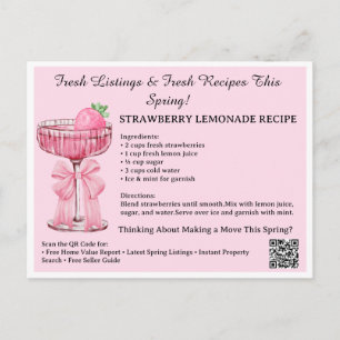 Carte Postale Recette de limonade aux fraises de printemps pour 