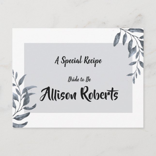 Carte Postale Recette de mariage Dusty Blue Eucalyptus    (Devant)