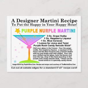 Carte postale Recette de martini pourpre