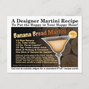 Carte postale Recette de pain de banane Martini