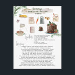 Carte Postale Recette de pudding traditionnel de Noël | Fêtes<br><div class="desc">L'avant de cette superbe carte postale sert d'imprimé de cuisine digne d'un cadre unique et présente une recette classique du Pudding de Noël. Si vous avez besoin d'une recette ou d'ingrédients différents s'il vous plaît contactez-moi et je serais plus qu'heureux d'accommoder. Ajoutez votre propre message personnalisé au dos ou supprimez...</div>