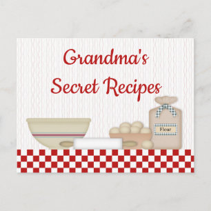 Carte Postale Recette de recettes secrètes de grand-mère