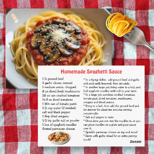 Carte Postale Recette de sauce spaghetti