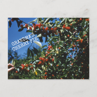 Carte Postale Recette de tarte cerise de grand-mère