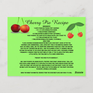 Carte Postale Recette de tourte de cerise Sucres de fruits Desse