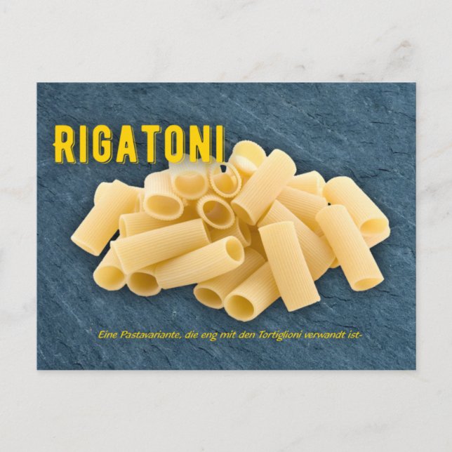 Carte Postale Recette du restaurant italien Rigatoni al Forno (Devant)