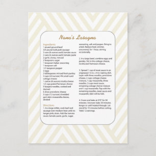 Carte Postale Recette Favorite Famille Chevron - Lasagna
