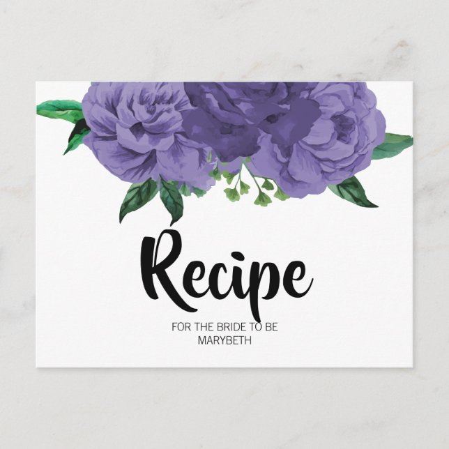 Carte postale Recette Fête des mariées violet flor (Devant)