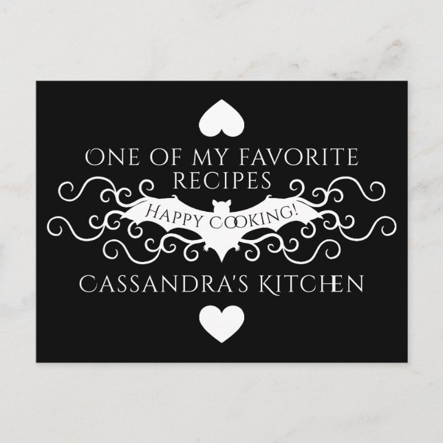 Carte Postale Recette gothique de chauve-souris (Devant)