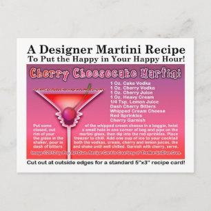 Carte postale Recette Martini au fromage Cherry