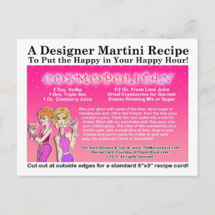 Carte postale Recette Martini Cosmopolite