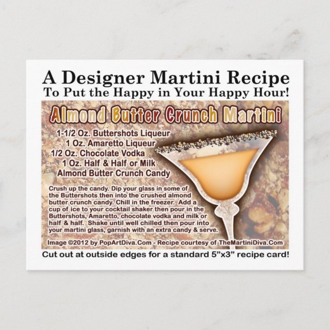 Carte postale Recette Martini Crunch au beurre d'a (Devant)