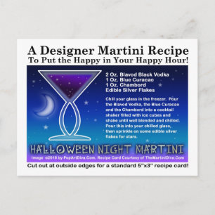 Carte postale Recette Martini Nuit d'Halloween