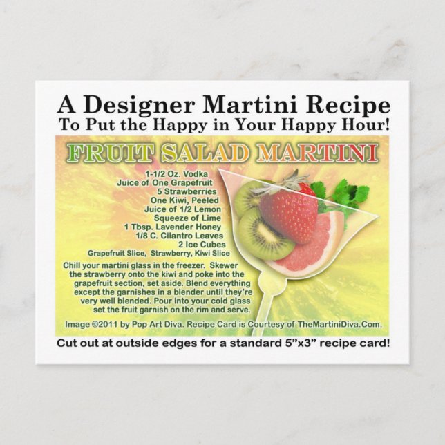 Carte postale Recette Martini Printemps Salade de  (Devant)