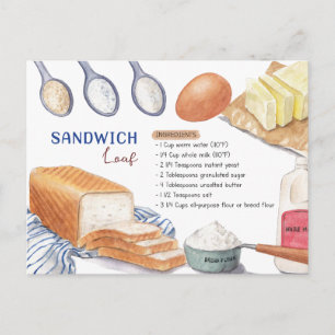 Carte postale Recette Pain Sandwich