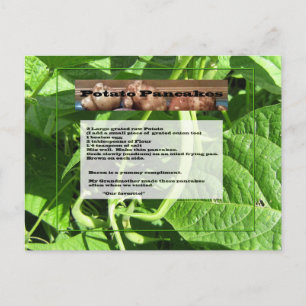 Carte postale Recette Pancakes Potato