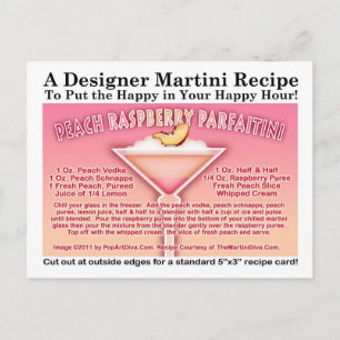 Carte postale Recette Parfait Martini de framboise