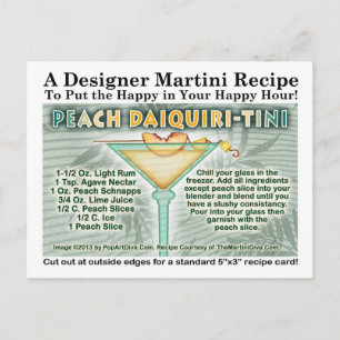 CARTE POSTALE RECETTE PEACH DAIQUIRI MARTINI