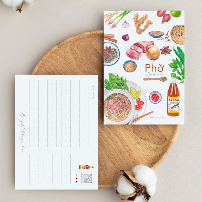 Carte postale Recette Pho (Créateur téléchargé)