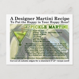 Carte postale Recette Pickle Martini