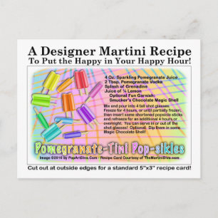 Carte postale Recette Pomegranate-Tini Pop-sikles