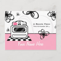 Carte postale Recette - Rétro Stove Moderne Cuisin