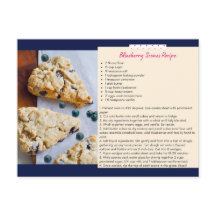 Carte postale Recette Scones Blueberry