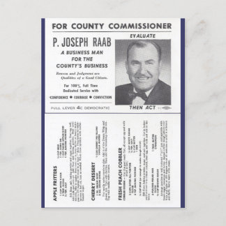 Carte Postale Recettes de l'Orchard de Joe Raab et publicité pol