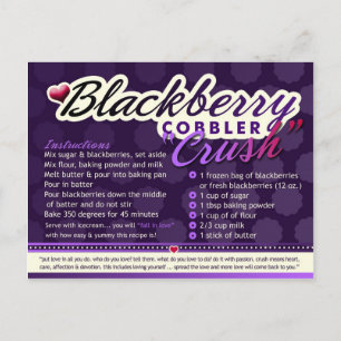Carte Postale Recettes riches BLACKBERRY COBBLER CRUSH