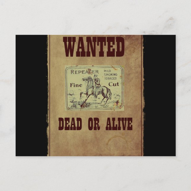 Carte Postale Recherché mort ou vivant (Devant)