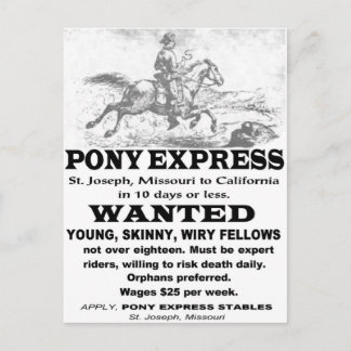 Carte Postale Recherché Pony Express Rider
