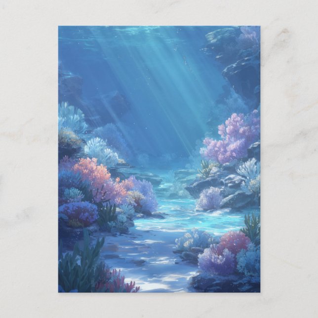 Carte Postale Récif de corail sous-marin tropical lumineux (Devant)