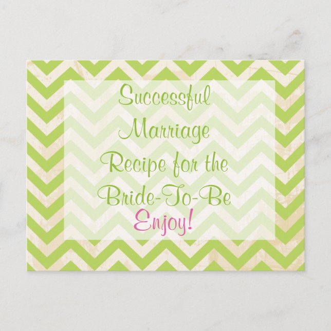 Carte Postale Recipe Card for a Successful Marriage Postcard (Devant)
