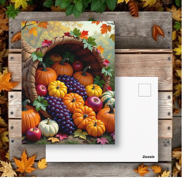 Carte Postale Récolte d'automne et corne d'abondance des bénédic (Créateur téléchargé)
