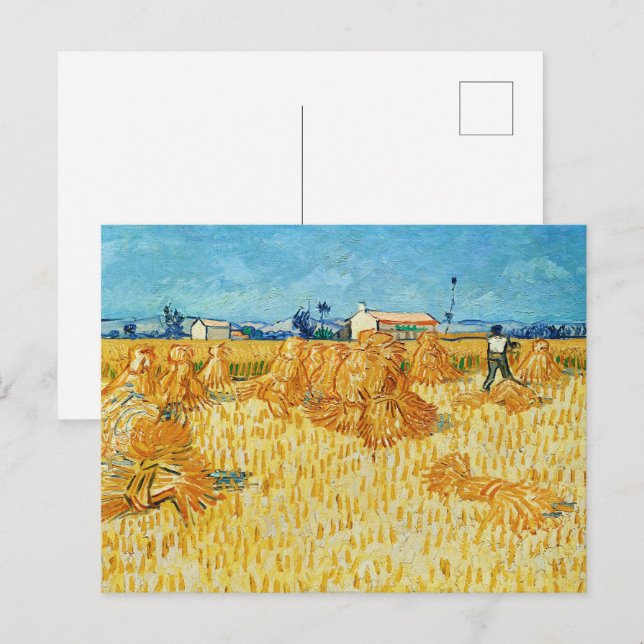 Carte Postale Récolte en Provence par Van Gogh (Devant / Derrière)