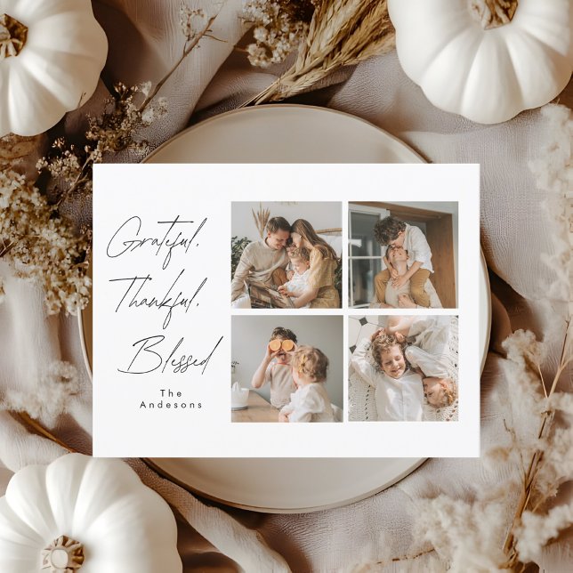 Carte Postale Reconnaissant Remerciant Bénis Photos de Thanksgiv (Créateur téléchargé)