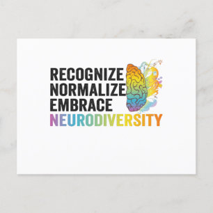Carte Postale Reconnaître normaliser intégrer la neurodiversité