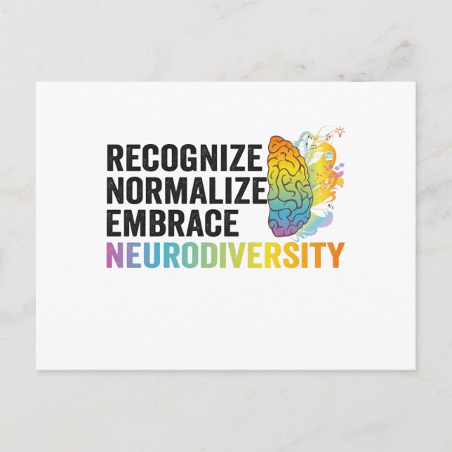 Carte Postale Reconnaître normaliser intégrer la neurodiversité  (Devant)