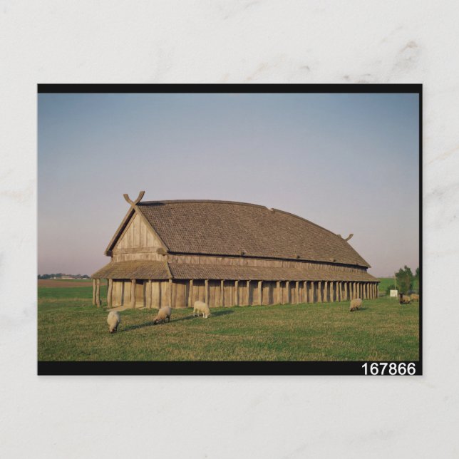 Carte Postale Reconstruction d'une maison viking du XIe siècle (Devant)