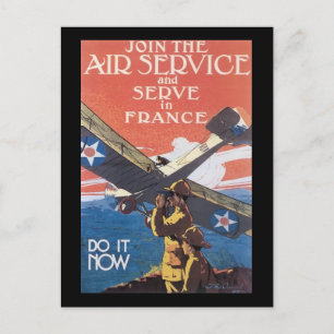 Carte Postale Recrutement dans le service aérien vintage