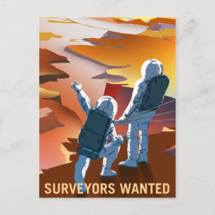 Carte Postale Recrutement Mars vintage "Surveyors Recherché"