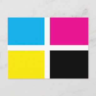 Carte Postale rectangles cmyk