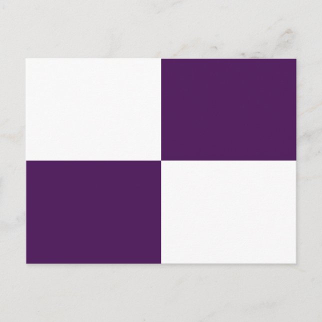 Carte Postale Rectangles royales violettes et blanches (Devant)