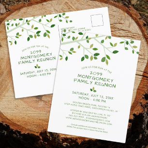 Carte Postale Récupération familiale moderne Arbre vert Invitati