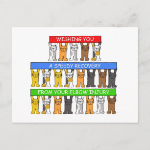 Carte Postale Récupération rapide de blessure au coude, chats de