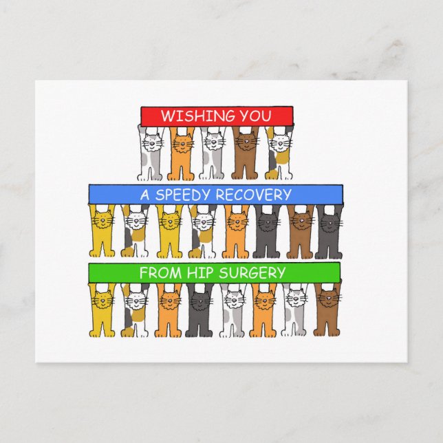 Carte Postale Récupération rapide de la chirurgie hanche chats m (Devant)